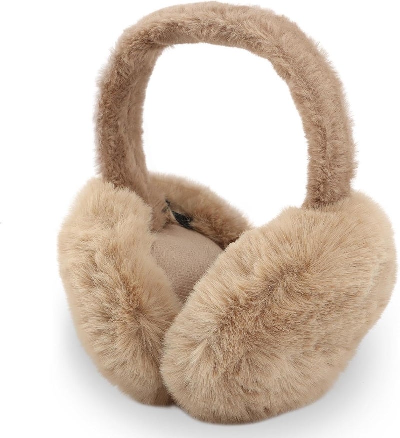 Ranjaner Winter Ear Muffs Women, Faux Fur Winter Girls Fuzzy Earmuffs, Foldable Fluffy Ear Covers, Outdoor Warm Ear Covers - Image 1